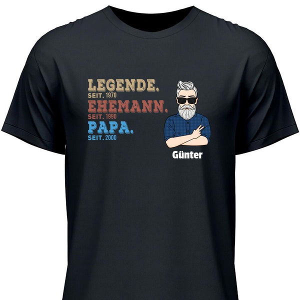 Legende Ehemann Papa Opa Seit - Personalisierbares T-Shirt
