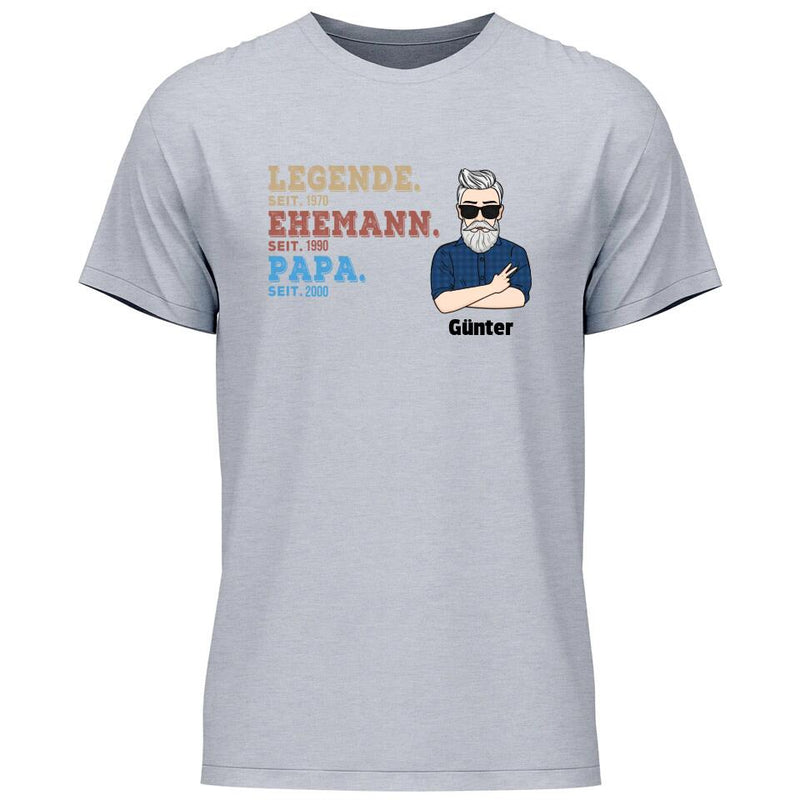 Legende Ehemann Papa Opa Seit - Personalisierbares T-Shirt