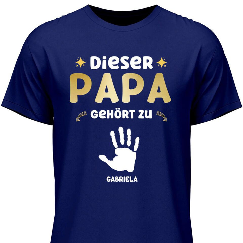 Dieser Papa gehört zu - Personalisierbares T-Shirt