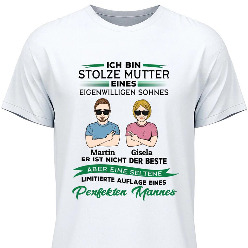 Stolze Mutter dieses Sohnes - Personalisierbares T-Shirt