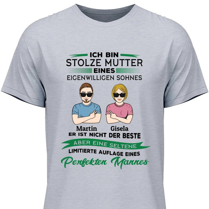 Stolze Mutter dieses Sohnes - Personalisierbares T-Shirt