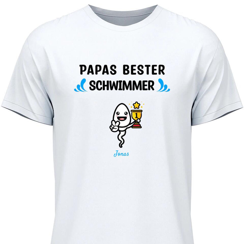 Papas beste Schwimmer - Personalisierbares T-Shirt