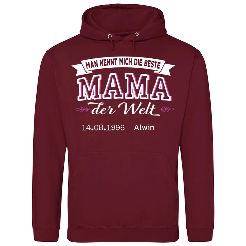 Die beste Mama der Welt - Personalisierbarer Hoodie