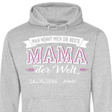 Die beste Mama der Welt - Personalisierbarer Hoodie