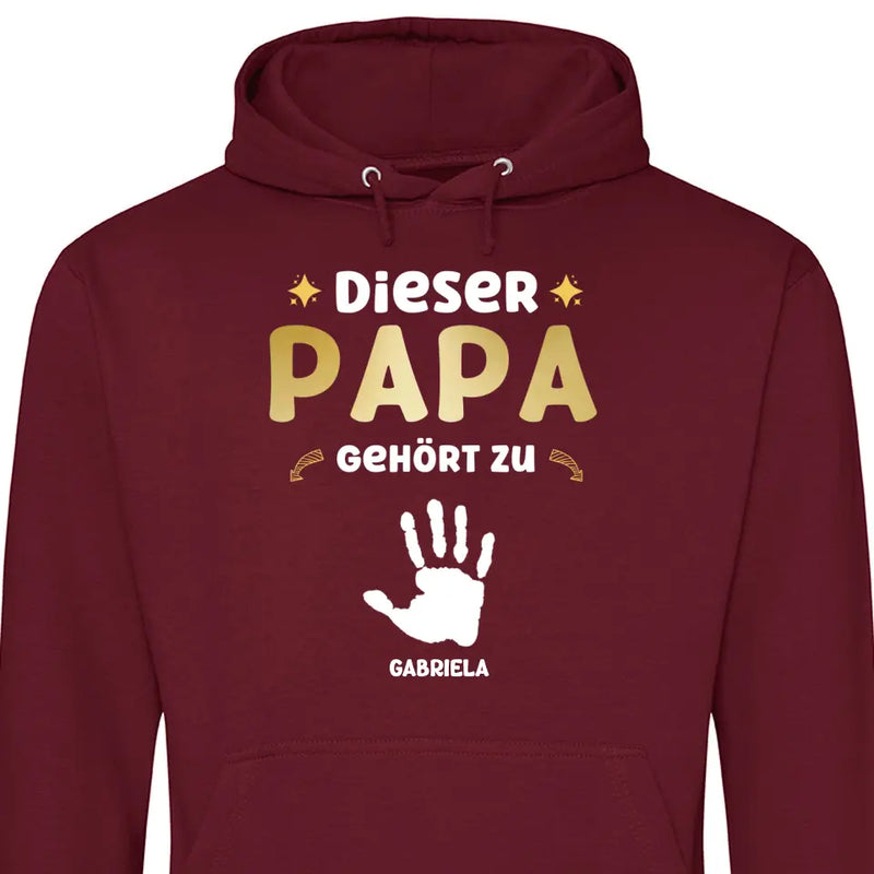 Dieser Papa gehört zu - Personalisierbarer Hoodie