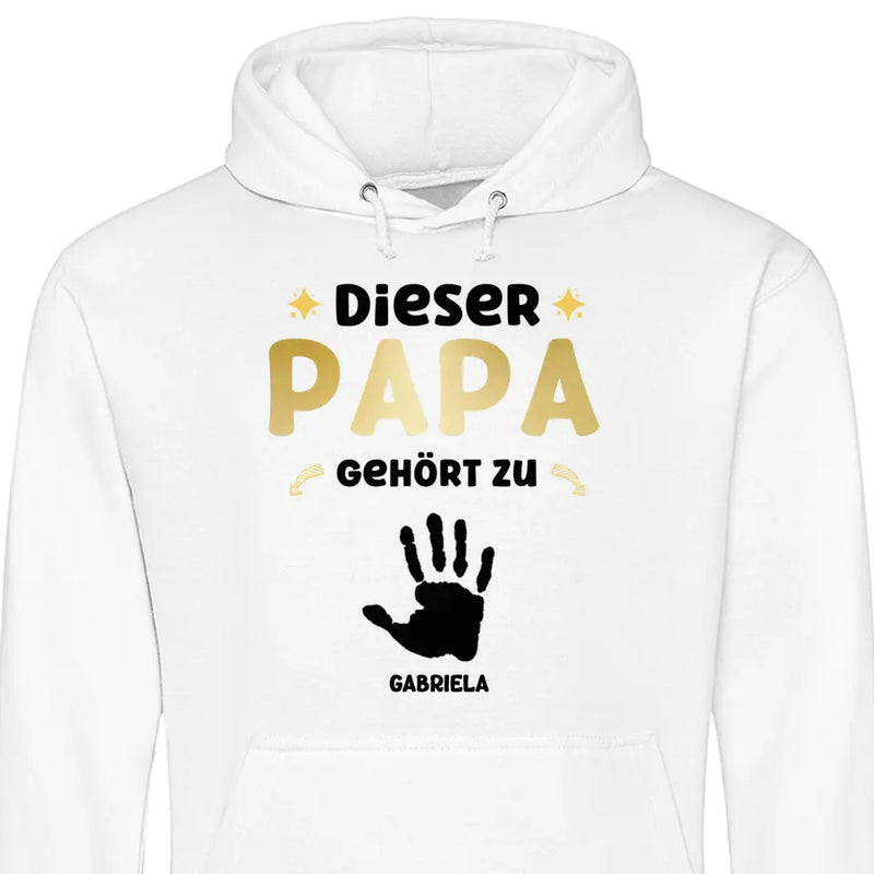 Dieser Papa gehört zu - Personalisierbarer Hoodie