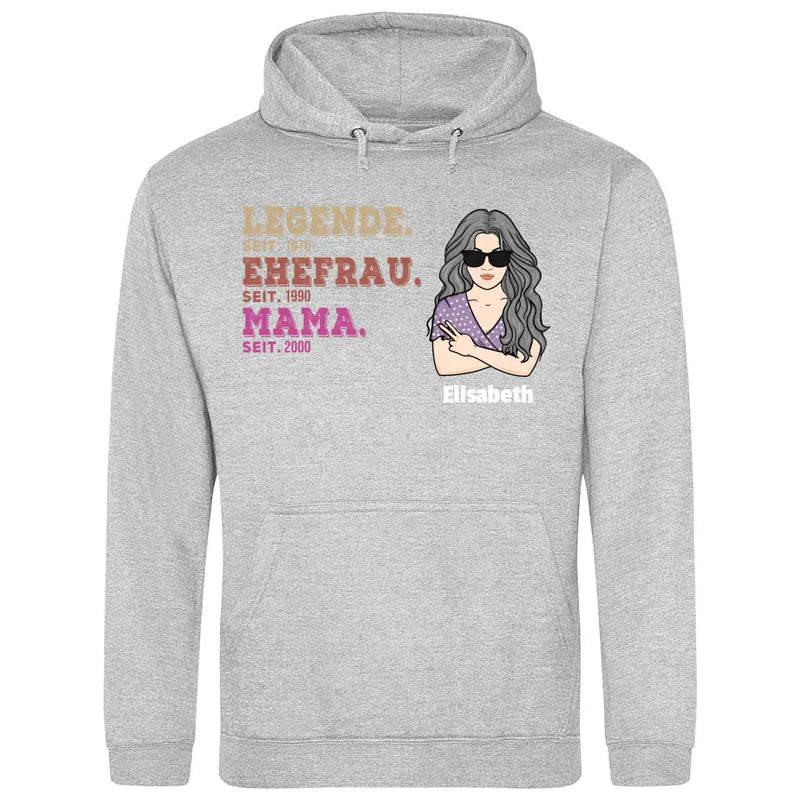 Legende Ehefrau Mama Oma Seit - Personalisierbarer Hoodie