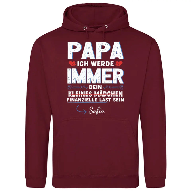 Papas finanzielle last - Personalisierbarer Hoodie