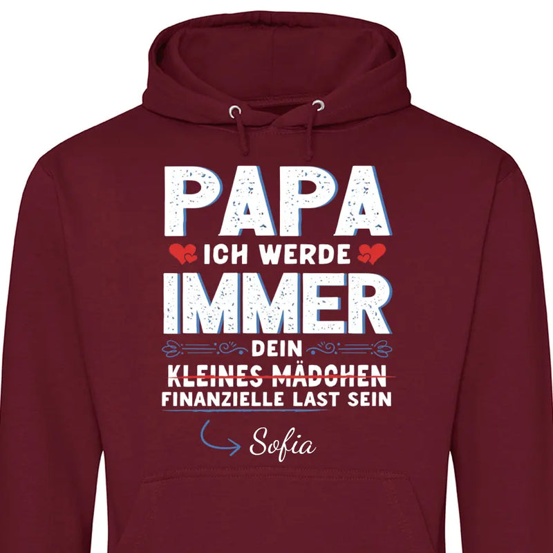 Papas finanzielle last - Personalisierbarer Hoodie