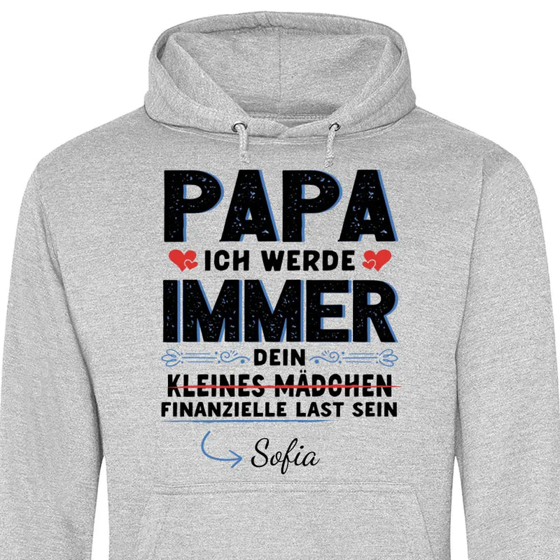 Papas finanzielle last - Personalisierbarer Hoodie