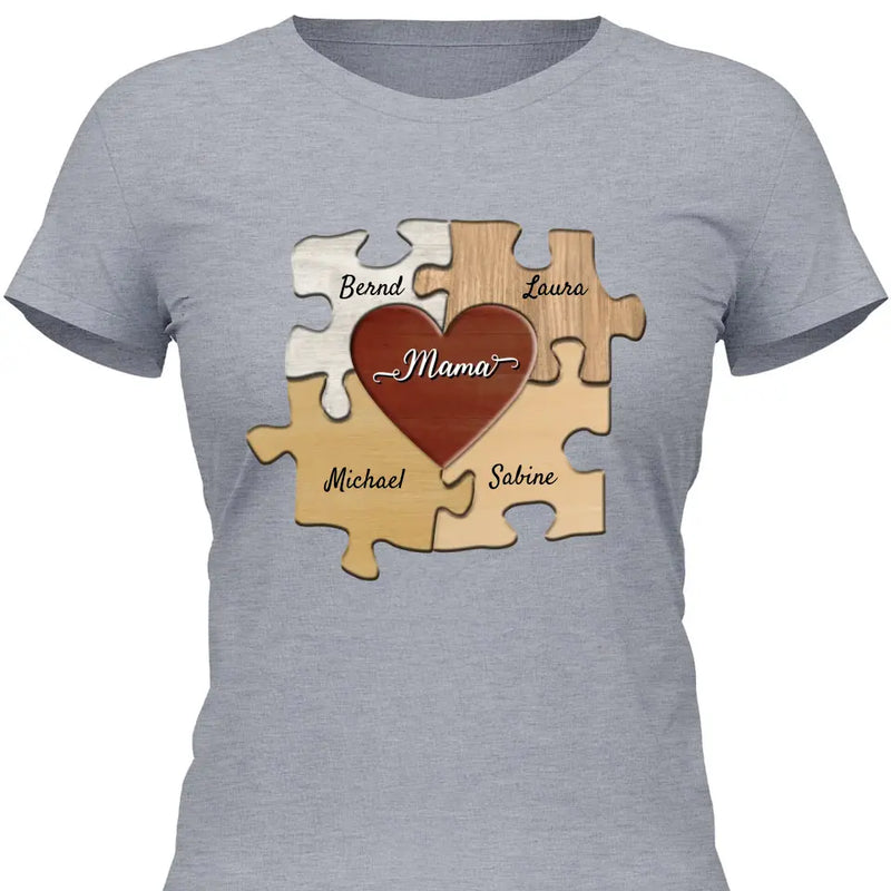 Familien Puzzleteile - Personalisierbares T-Shirt