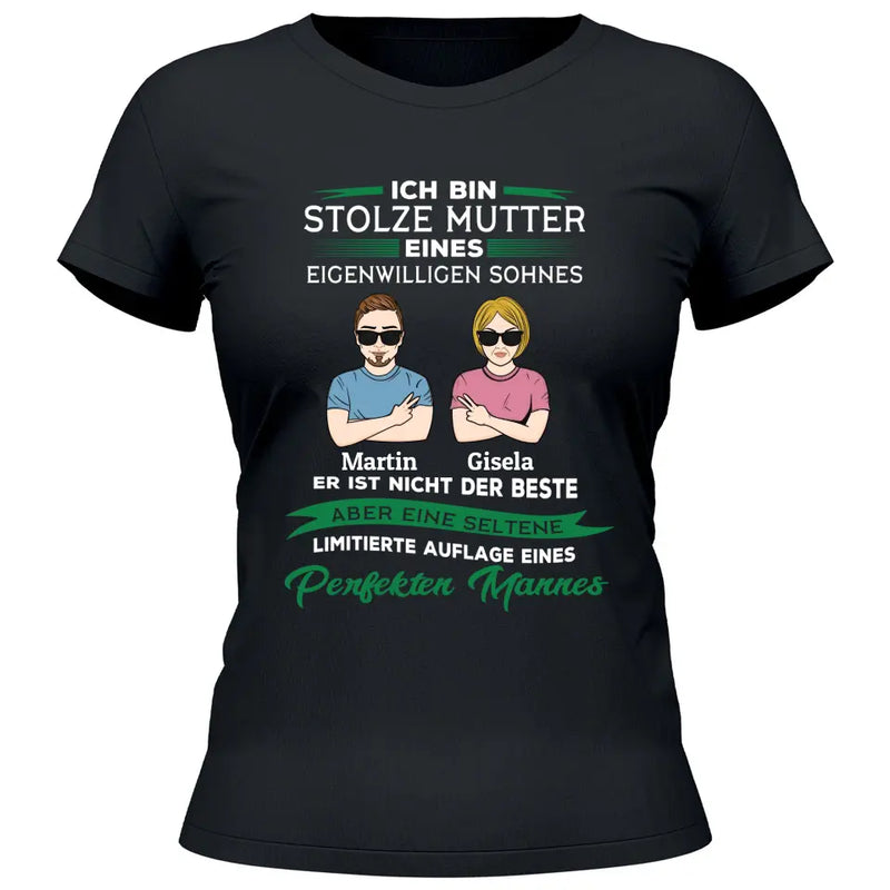 Stolze Mutter dieses Sohnes - Personalisierbares T-Shirt