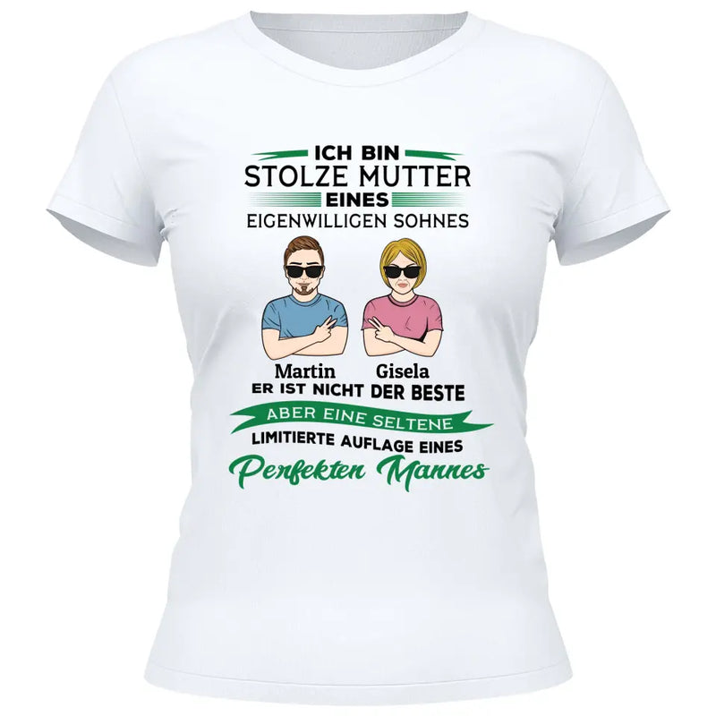 Stolze Mutter dieses Sohnes - Personalisierbares T-Shirt