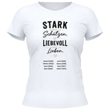 Stark genug zu Schützen Liebevoll genug zu Lieben - personalisierbares T-Shirt 2025